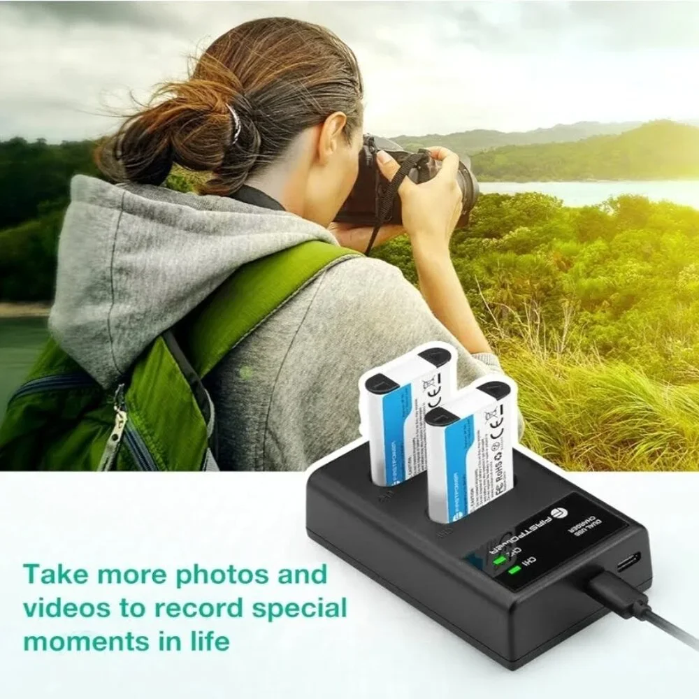 FirstPower NP-BX1 Battery 2-Pack and Dual USB Charger for Sony ZV-1 ZV-1 II, ETC